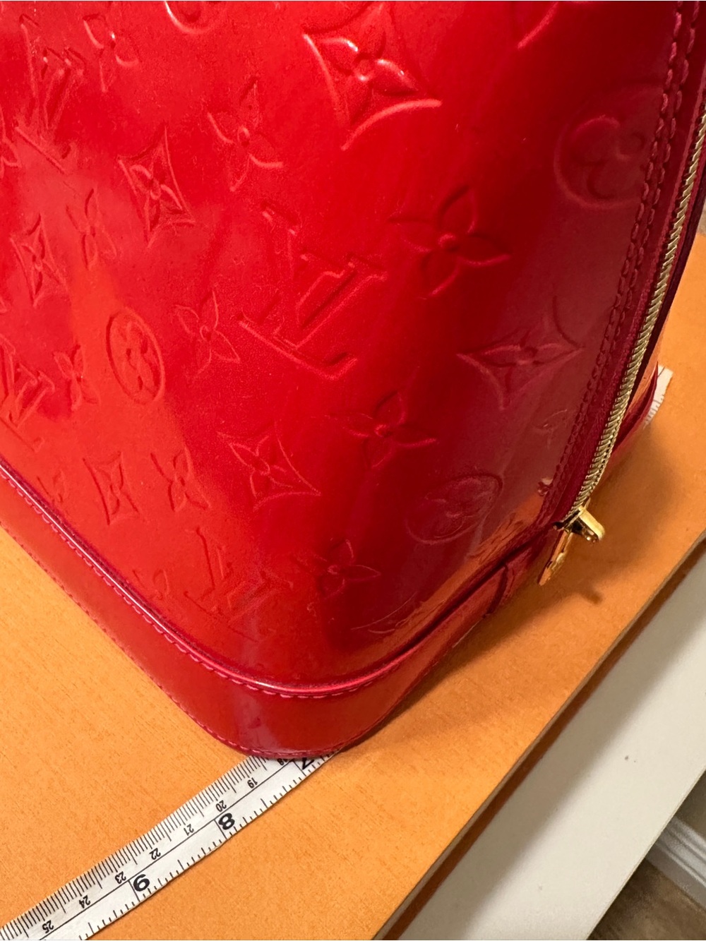 Louis Vuitton Alma PM Monogram Vernis Red Patent Leather Handbag - Picture 16 of 16